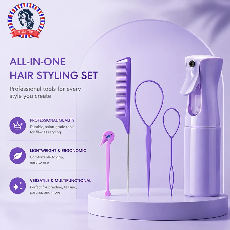 Hair Care Spray - 4/5/6pcs Hair Brush Set Hairdressing Spray