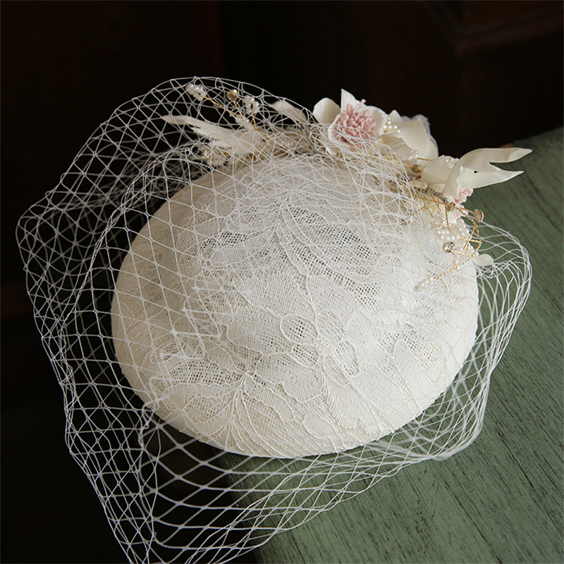 Pearls Flower Bridal Hat with  - Hair Net Invisible recension och pris