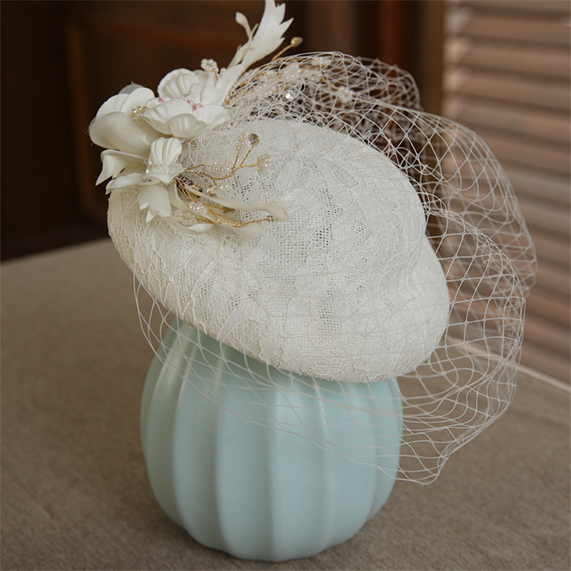 Pearls Flower Bridal Hat with  - Hair Net Invisible recension och pris