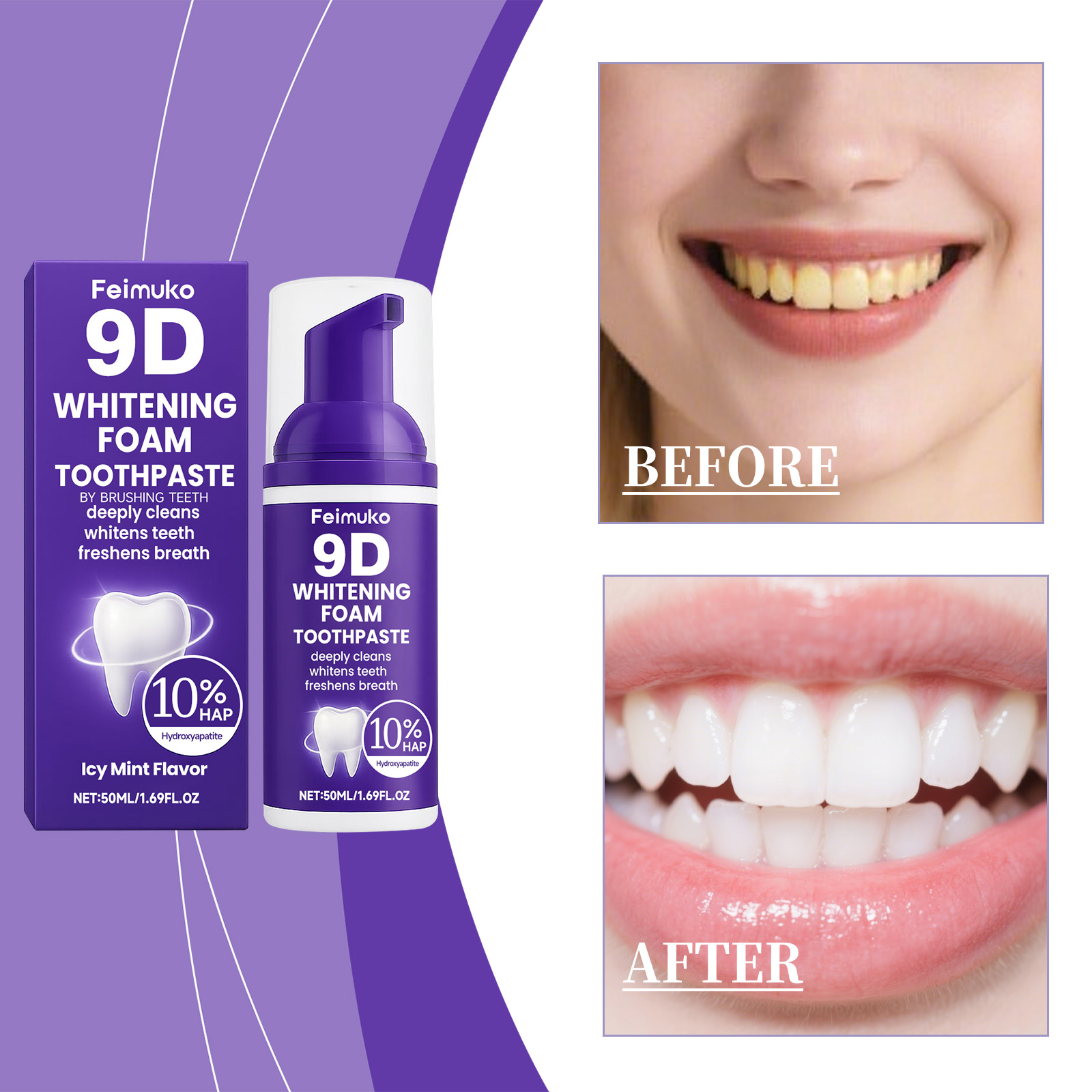 9D Purple Tooth Mousse WHITENI - Purple Toning Shampoo recension och pris