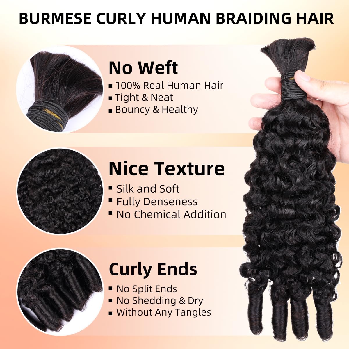 15A Human Braiding Hair for Bo - Hair Care Indian recension och pris