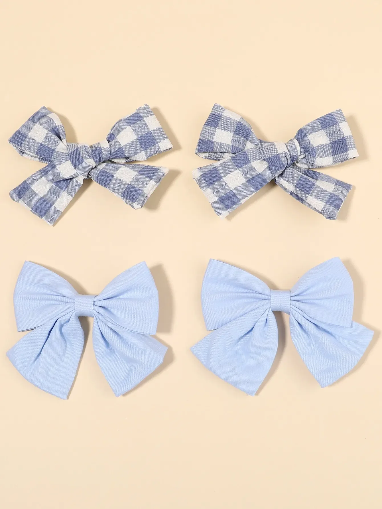 4Pcs/Set Cute Plaid Bow Hair C - Hair Care For Baby recension och pris