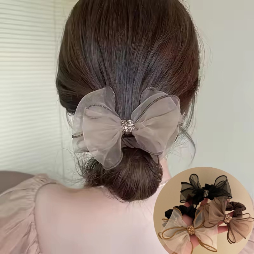 New Mesh Rhinestone Bow Hair T - Hair Net Invisible recension och pris