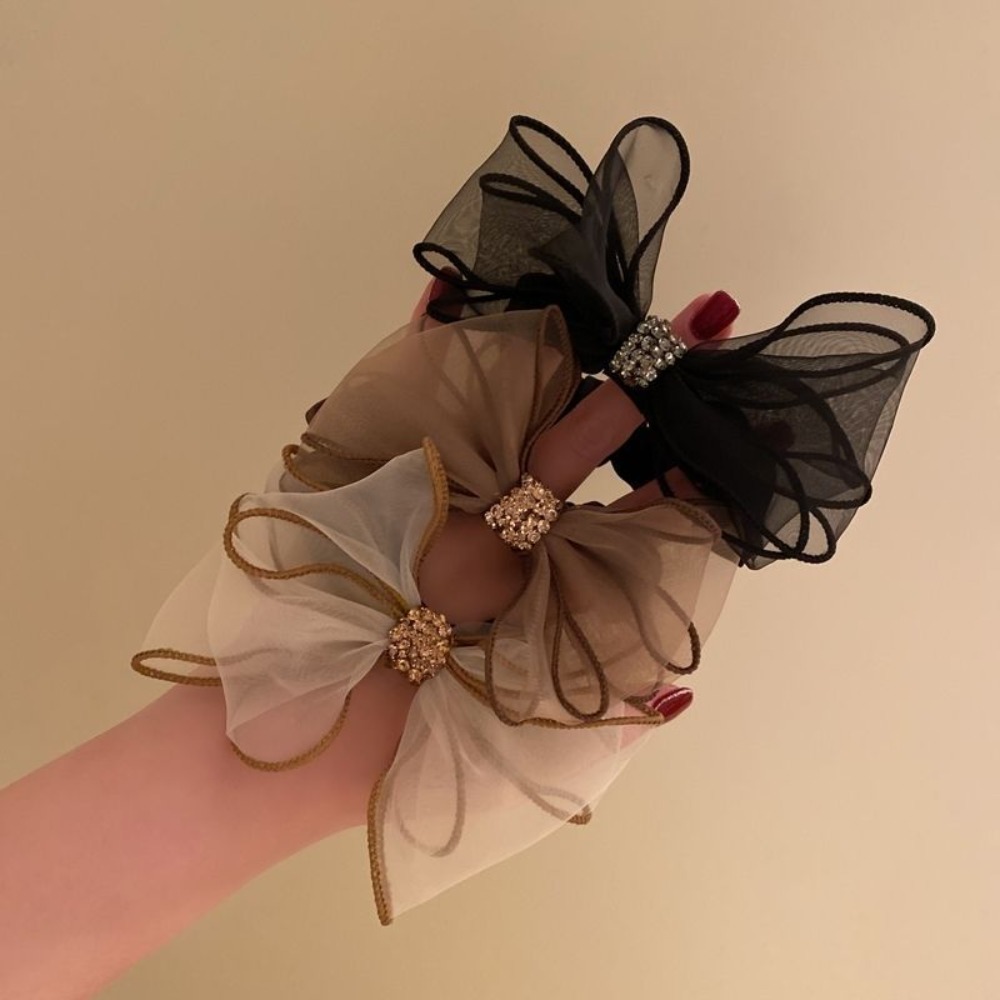New Mesh Rhinestone Bow Hair T - Hair Net Invisible recension och pris