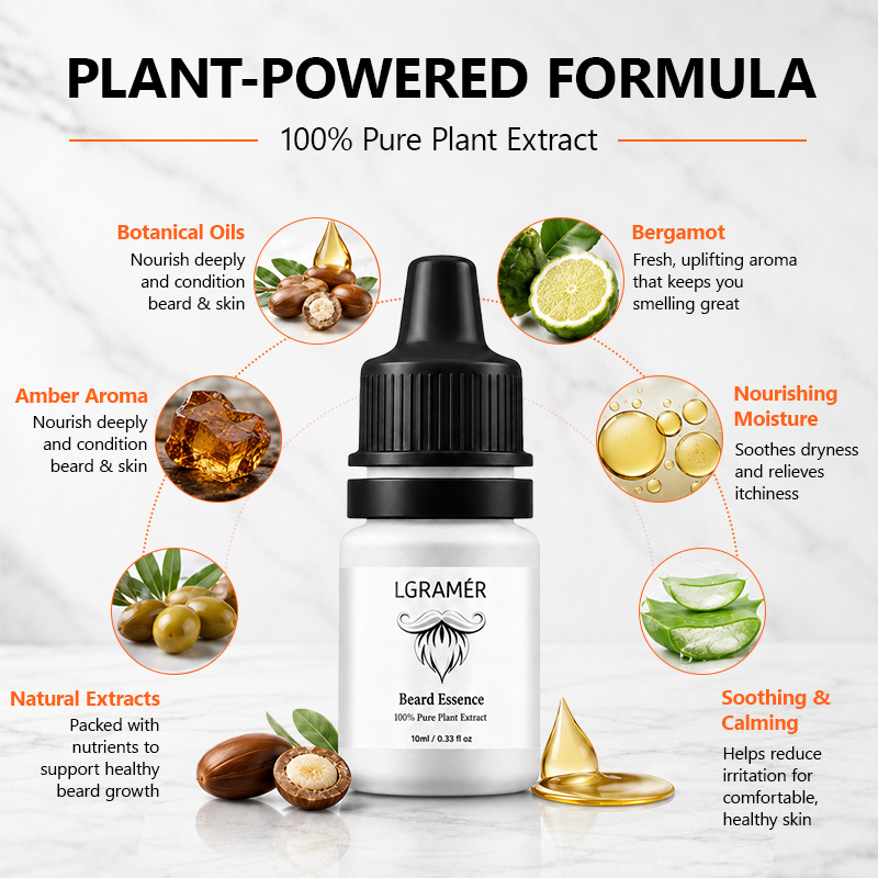 Men's Beard Growth Serum Nouri - Hair Growth Serum Oil recension och pris