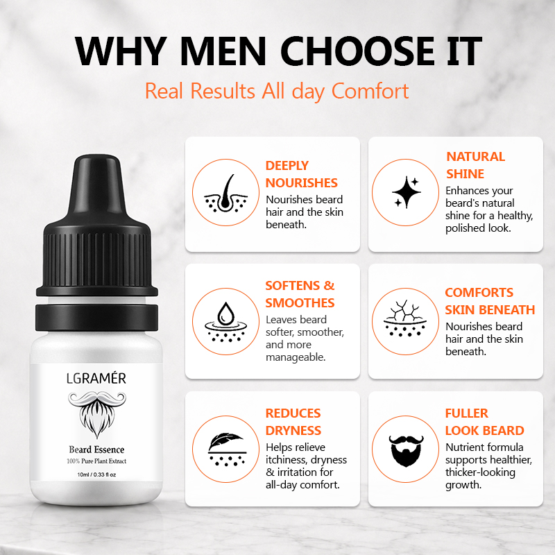 Men's Beard Growth Serum Nouri - Hair Growth Serum Oil recension och pris