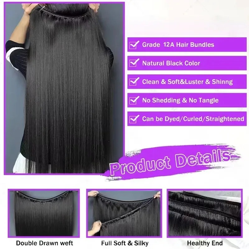 12A Bone Straight Real Human H - Hair Care Indian recension och pris